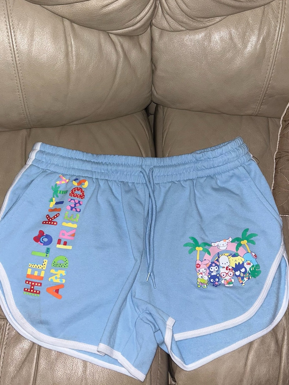 Hello Kitty Light Blue Cozy Lounge Shorts